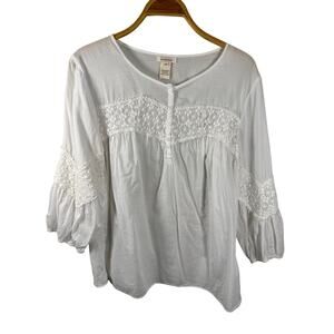 Sundance White Boho Blouse XL